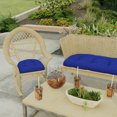 thumbnail image 2 of Jordan Manufacturing 18" x 18" Veranda Cobalt Blue Solid Square Tufted Contoured Outdoor Wicker Seat Cushion (2 Pack), 2 of 12
