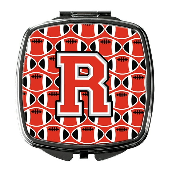 Letter R Football Scarlet and Grey Compact Mirror