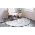 thumbnail image 5 of Unique Loom Gneis Salzburg Rug Light Blue/Gray 4' 1" Round Floral Traditional Perfect For Dining Room Entryway Bed Room, 5 of 7