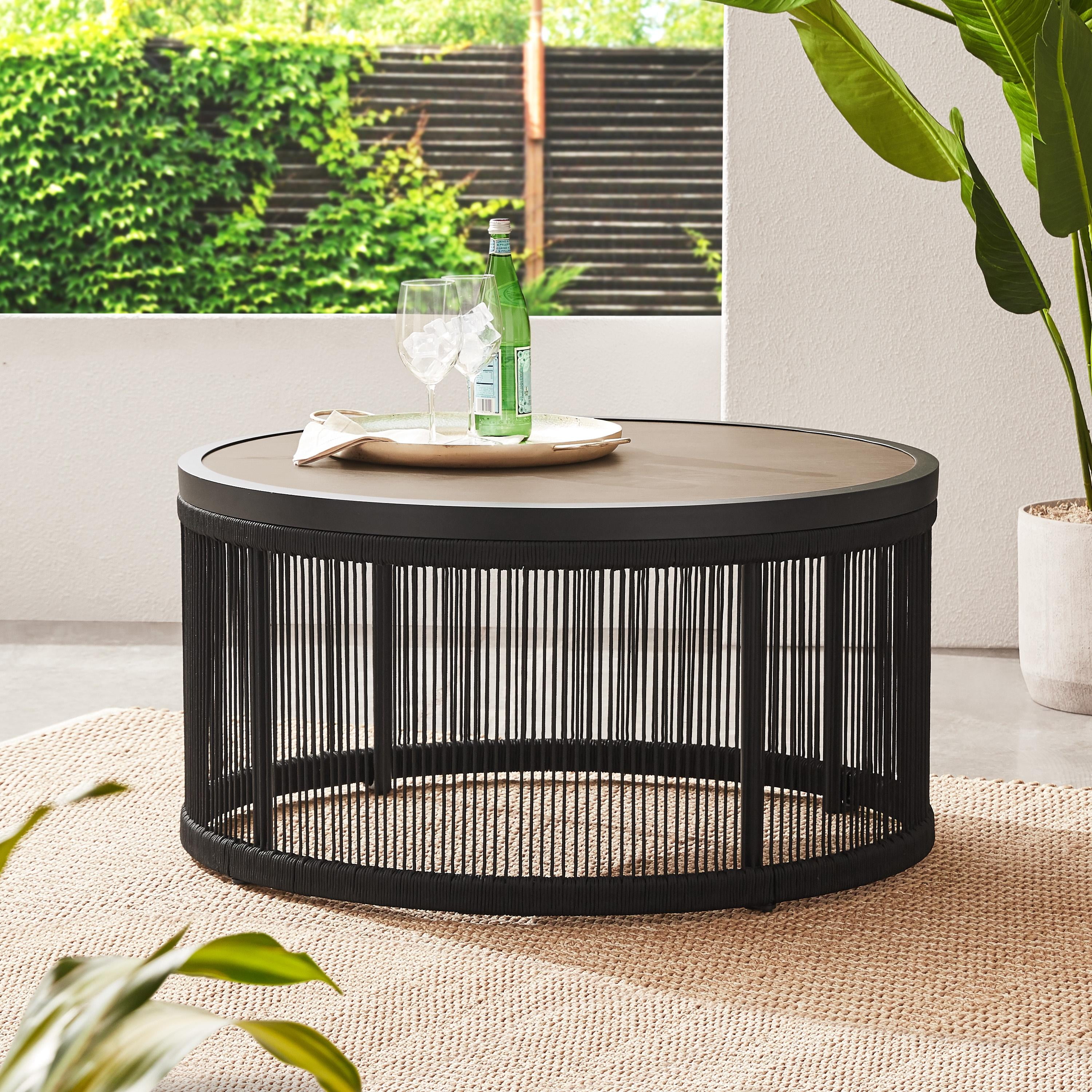 Better Homes & Gardens Tarren 5-Piece Wicker Outdoor Conversation Set, Black
