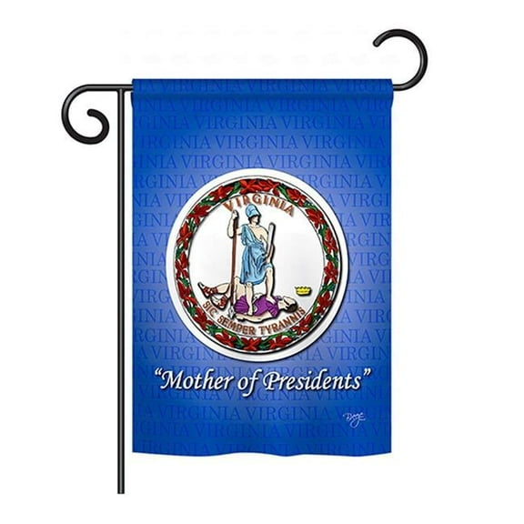 Breeze Decor BD-SS-GS-108088-IP-BO-D-US13-BD 13 x 18.5 in. Virginia Americana States Impressions Decorative Vertical Double Sided Garden Flag Set with Banner Pole