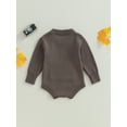 thumbnail image 4 of Bagilaanoe Newborn Baby Boys Knitted Rompers Long Sleeve Bodysuit Sweater 3M 6M 12M 18M 24M Infant Fall Ribbed Knitwear, 4 of 8