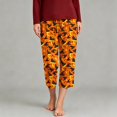 thumbnail image 2 of Zynoxe Womens Capri Pants Lounge Straight Breathable Halloween Printed Elastic Waist Plus Size Trousers with Pockets Trendy Streetwear Pajama Pants, 2 of 5