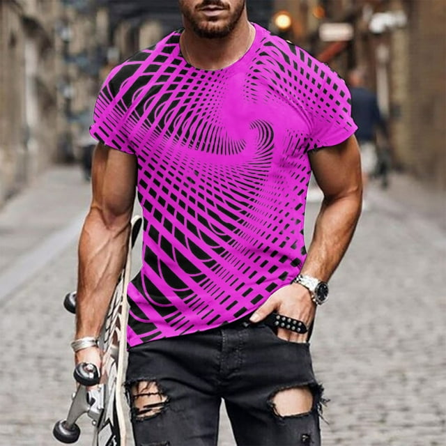 EGNMCR T-Shirts pour Homme Nouvelle Mode Décontractée T-shirt Imprimé Sport Manches Col Rond Blouses & Chemises Cadeaux pour Hommes