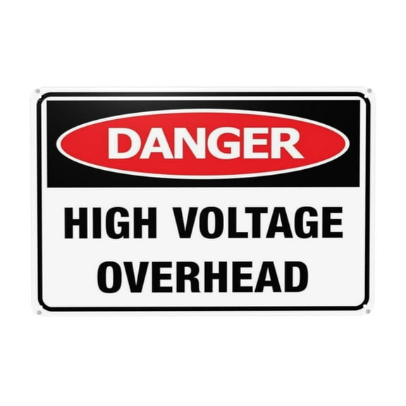 Danger High Voltage Overhead Tin Sign Warning Metal Sign Vintage Sign Wall Decor for Home Farm Bar Coffee Shop Club Decoration 8x12 Inch