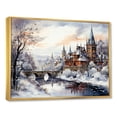 thumbnail image 2 of Designart "Enchanting Christmas Village in Winter III" Landscapes Framed Wall Art - Traditional White Winter Landscape Entryway Framed Wall Art Print, 2 of 6