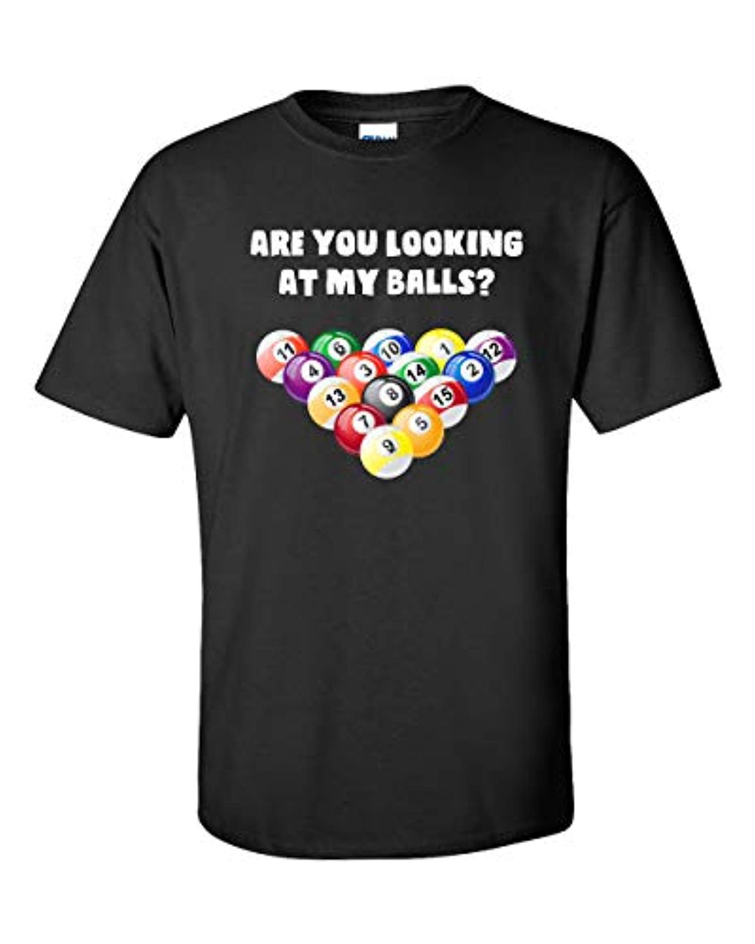 Funny Billiards Looking at My Balls Adult Men's Short Sleeve Tee Shirt Black - Bild 7 von 38