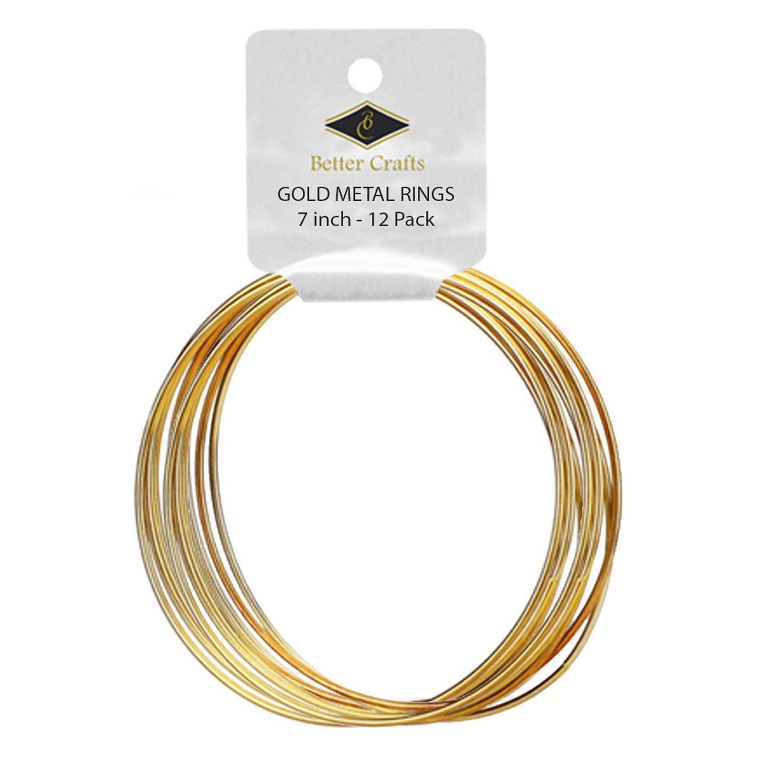 Metal Gold Rings (6 inch, 12 Pack) 