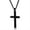black, variant on Christian Cross Necklace Jesus Single Titanium Stainless Steel Gold Silver Black-black