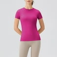 thumbnail image 6 of Felirenzacia Women's Athletic Moist Wicking Quick Dry Shirt Summer Active Slim Fitted Top Wear T-Shirt Hot Pink,XL, 6 of 6