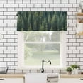 thumbnail image 4 of Forest Curtain Valance for Windows/Living Room/Kitchen/Bathroom/Farmhouse, Short Rod Pocket Tier Curtain Window Treatment Kitchen Curtain, 1 Panel 54 x 18 Green Rustic Cabin Lodge Farmhouse Pine Trees, 4 of 6