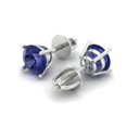 thumbnail image 2 of Clara Pucci 2Ct Tanzanite Round Cut VVS1 Screw Back Stud 14k Solid hypoallergenic Gold Designer Earrings For December, 2 of 7