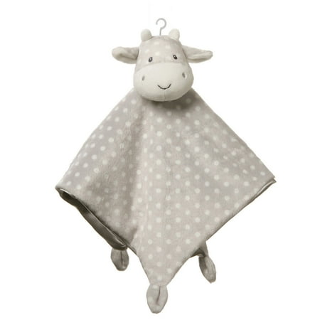 GUND Baby Roly Polys Cow Lovey Blanket Stuffed Animal Plush Toy, Gray, 14