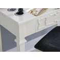 thumbnail image 5 of Linon Eakins 3-Piece Vanity Desk, Mirror and Bench Set, White Finish with Black Velvet Fabric, 5 of 24