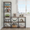 thumbnail image 3 of Tribesigns 9 Shelves Industrial Bookshelves,  Ladder Corner Etagere Bookcase, Rustic 6-Tier Display Open Shelf Storage Organizer, 3 of 6