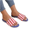 thumbnail image 3 of FAKKDUK Women Sandals Summer Women's Flip Flops Non Slip Quick Dry Flat Thong Sandals Wear Footbed for Walk Outdoor Wear Womens Open Toe Flat Beach Slippers for Independence Day, 5.5&Multicolor, 3 of 6