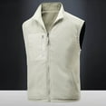 thumbnail image 4 of Outdoor Vests Jacket for Men, Sleeveless Windbreaker Fleece Jackets for Golf, Travel, Fishing, Hiking Reversible Wear Gilet Outwear White M, 4 of 6