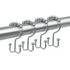 Meidong Silver Stainless Steel Double Sided Shower Curtain Hooks (Set of 12)