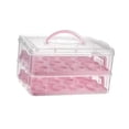 thumbnail image 4 of Solterista de cupcake portador de cupcakes de 2 niveles contiene 24 cupcakes de cupcake almacenamiento de almacenamiento de tope de tope para muffin Rosa, 4 of 8