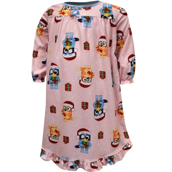 American Marketing Enterprises INC Girls Bluey and Bingo Christmas Holiday Toddler Flannel Nightgowns (2T)