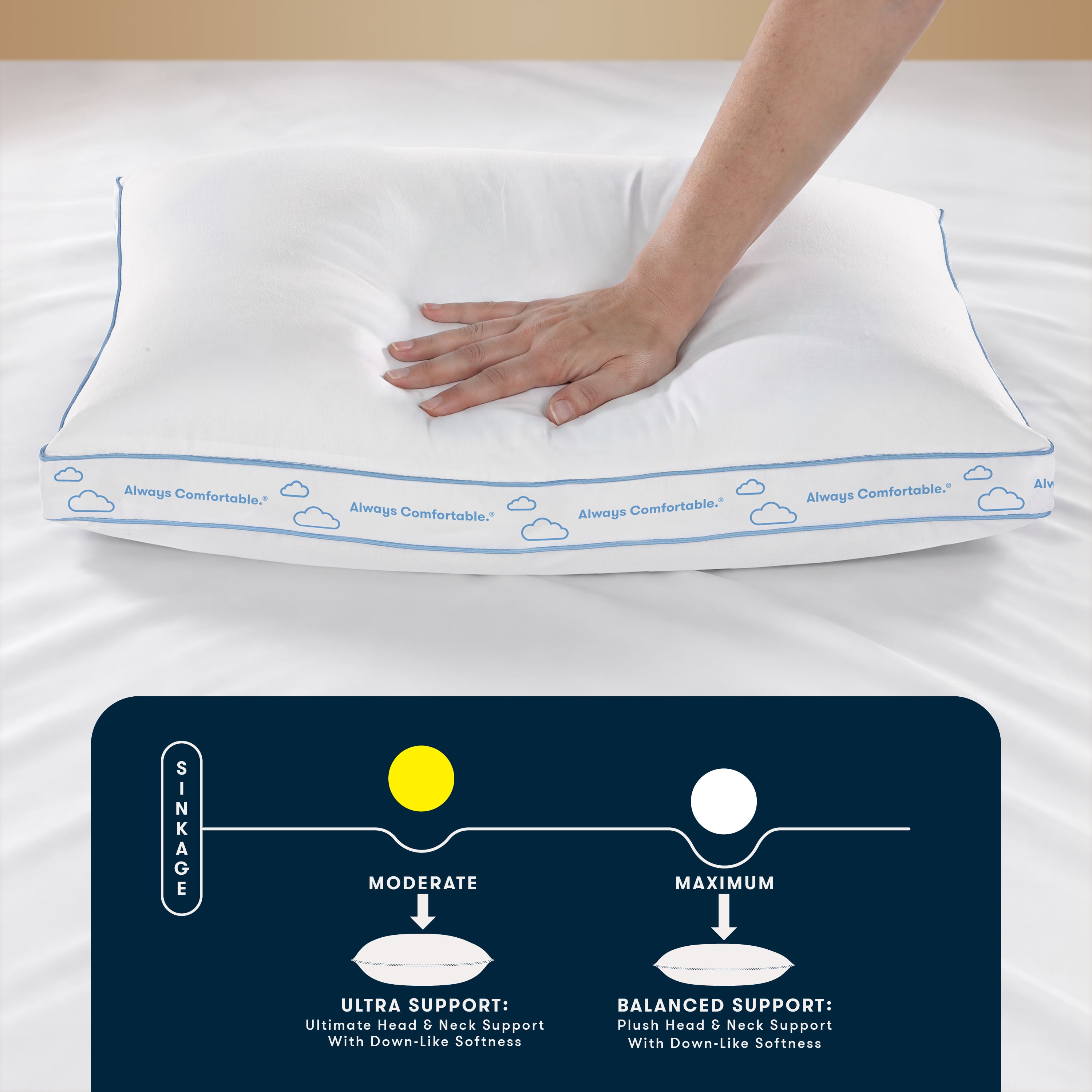 Sertapedic Ultra-Support Extra Firm Bed Pillow, King