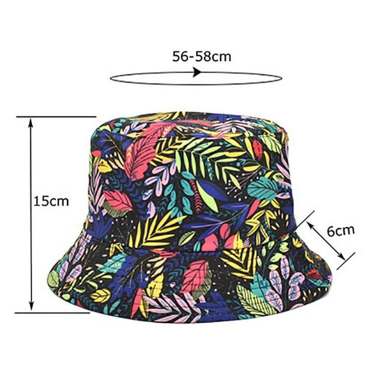 Iljndtgbe Sun Hats for Women Men Women Bucket Hat Leaf Print Fisherman's Hat Men and Women Outdoor Sun Visor Hat Summer Double Sided Basin Hat