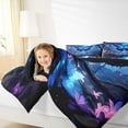 thumbnail image 4 of Feelyou Blue Butterfly Kids Full Size Comforter Sets, Dreamy Jungle Animal Bedding Comforter Set, Fairt Tale Princess Reversible Bedding Sets, Luxury Bedroom Decor, 3-Piece, 4 of 8