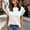 White, variant on BUIGTTKLOP Womens Summer Tops Ruffle Short Sleeve Shirts Round Neck T Shirts Solid Color Blouses