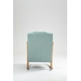 thumbnail image 6 of Upholstered Rocking Chair Nursery, Linen Fabric Rocking Armchair with High Backrest , Glider Rocker Chairs with Lumbar Pillow for Living Room, Bedroom,Balcony, Office, Light Green, 6 of 8