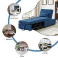 thumbnail image 6 of Aukfa Futon Sleeper Chair Bed, Convertible Pull Out Sleeper Sofa Chair for Living Room, Linen - Blue, 6 of 8