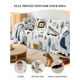 thumbnail image 4 of Cartoon Tractor Couch Cover for Dogs, Cute Grey Digger Shovel Truck Washable Sofa Covers Slipcover for Pets Dogs Futon Cover, Couch Recliner Covers, Oversized Chair Slipcover 71"x91", 4 of 9