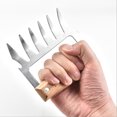 thumbnail image 2 of Juego de 2 garras trituradoras para manipulador de carne, tenedores para carne de acero inoxidable con mango de madera para triturar, tirar, manipular, cerdo, pavo, pollo Xemadio 2033538-2, 2 of 9