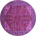 thumbnail image 1 of Ahgly Company Indoor Round Oriental Purple Industrial Area Rugs, 7' Round, 1 of 4