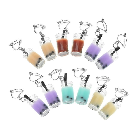 STOBOK 1 Set Assorted Color Clip On Earrings Dangle Design Plastic Fashion Accessory for Women Work