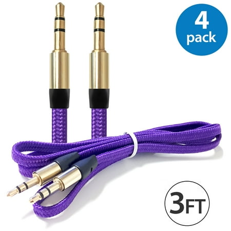 4x Afflux 3.5mm AUX AUXILIARY Cable Male Male Stereo Audio Cord For Android Samsung iPhone iPad iPod PC Computer Laptop Tablet Speaker Home Car System Handheld Game Headset High Quality (Best Ipod 4 Games)