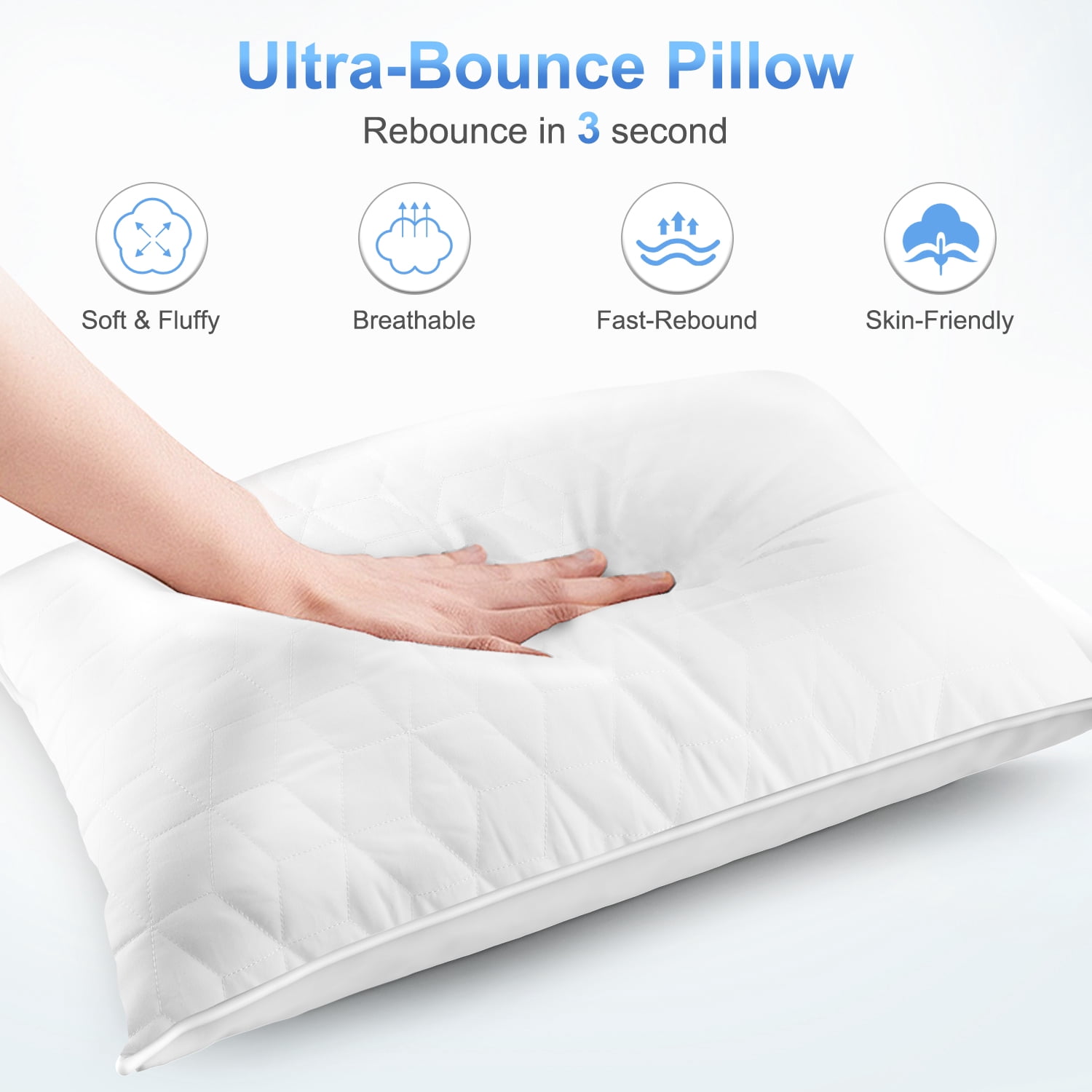 Bed Pillows for Sleeping 2 pack, King Size Cooling Pillows Hotel Quality with Premium Soft Down Alternative Fill for Back, Stomach or Side Sleepers