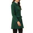 thumbnail image 4 of INSPIRE CHIC Manteau Mi-Long à Simple Boutonnage pour Femme à Col Peter Pan Vert Foncé L, 4 of 5