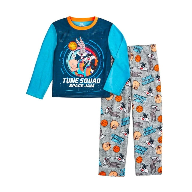 Space Jam Big Boys TwoPiece Pajama Set Male 410, Gray, Size 6