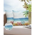 thumbnail image 6 of Outdoor Waterproof Pillow Covers for Patio Furniture Flip Flops Summer Beach Decorative Throw Pillow Cover Starfish Coco Tree Pillowcases Set of 2 Cushion Case for Sofa Couch Chair Home 18x18 inch, 6 of 6