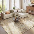 thumbnail image 1 of TECHMILLY 5x7 Washable Area Rug, Boho Rugs for Living Room, Soft Indoor Rug with Non Slip Backing, Stain Resistant Vintage Accent Rugs for Bedroom, Low Pile Durable Rugs for Dining Room, 1 of 7