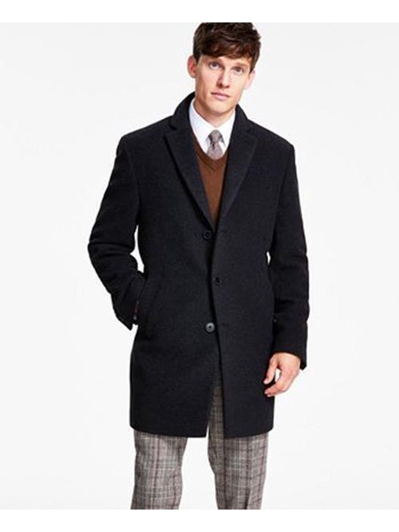 slim fit dress slacks Calvin Klein Men's Slim Fit Topcoat Full Length Double-Breasted Luxury Wool  Blend Overcoat