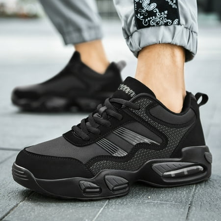 

1 Pair Men s Black Casual Lightweight Anti-slip Sneakers Air Cushion Running Shoes For Outdoor Sports