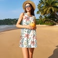 thumbnail image 3 of Fuzoiu Lilies Flowers Print Women's Sleeveless Dress,Summer Dresses for Women,Casual Sundresses,Beach Sleeveless T-shirt Swing Dress with Pockets, 3 of 7
