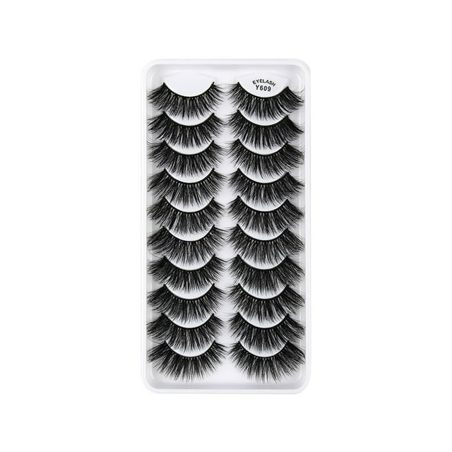 Pestañas, paquete múltiple, pestañas postizas de visón, volumen, finas, pares, estilo 8D, pestañas postizas, ojos de visón, 10 pares de pestañas, paquete de pestañas dramáticas