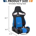 thumbnail image 2 of Universal Racing Seat with Adjustable Backet, Bucket Seat with Double Lock Slide for Universal Racing Simulator Cockpits, PU Leather (Black+Blue), 2 of 7