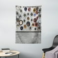 thumbnail image 1 of Clock Tapestry, Composition with Wall Clocks on Greyscale Background Weathered Concrete Wall Design, Wall Hanging for Bedroom Living Room Dorm Decor, 40W X 60L Inches, Multicolor, by Ambesonne, 1 of 2