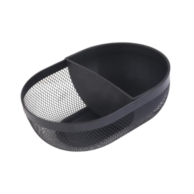 Bandeja de almacenamiento de hierro, frutero, cesta decorativa de escritorio, cesta de malla de alambre Negro