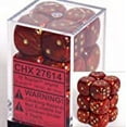 thumbnail image 3 of Scarlet Scarab Dice with Gold Pips D6 16mm (5/8in) Pack of 12 Chessex, 3 of 3