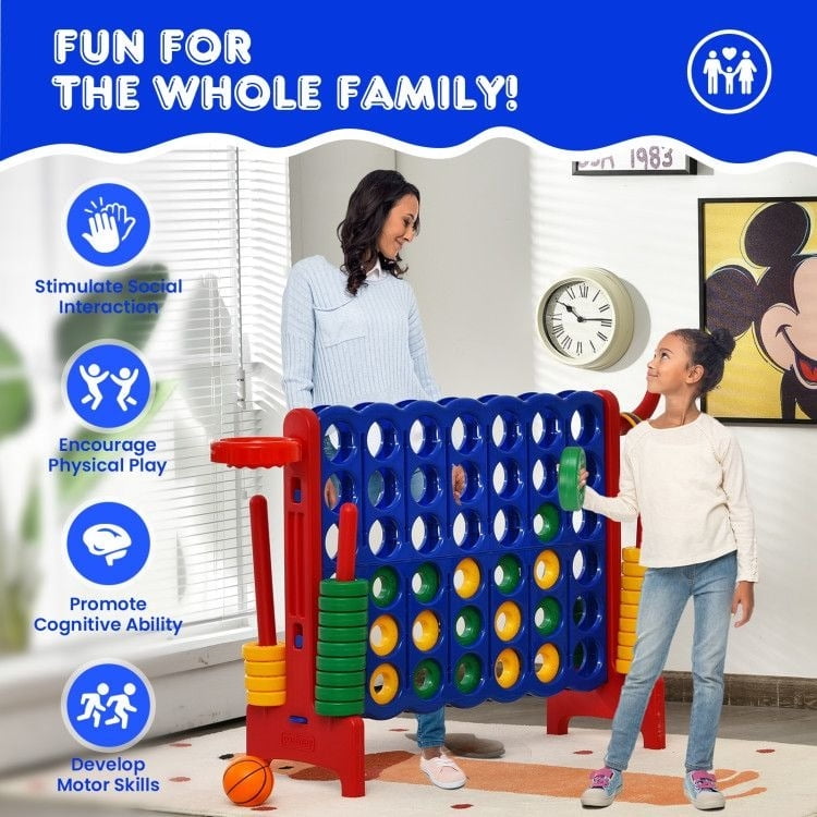 Chateauy 2.5 Feet 4-to-Score Giant Game Set – Large-Sized Tossing & Ring Toss Outdoor Activity for Family, Lawn, Backyard, Party, BBQ, and Beach