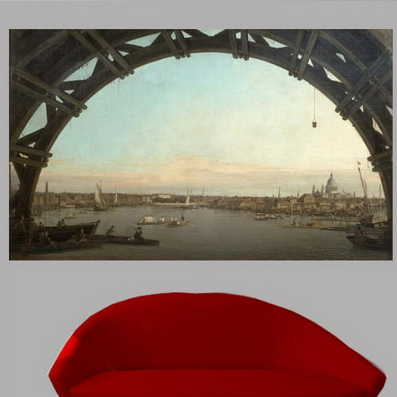 Wallhogs Canaletto London seen through an arch of Westminster Bridge (1747) Poster Wall Mural